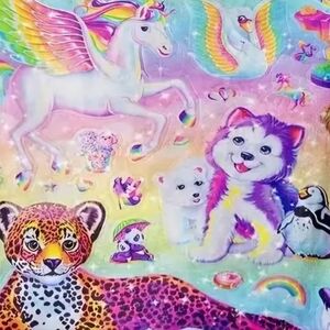 Colorful Lisa Frank Printed Plush Blanket